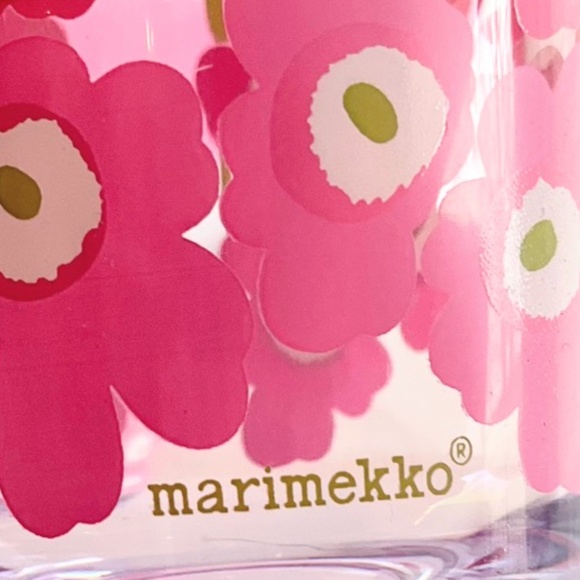 Marimekko Unikko Large Pink and White Serving Tray and matching Cup Set NWT - Picture 4 of 16